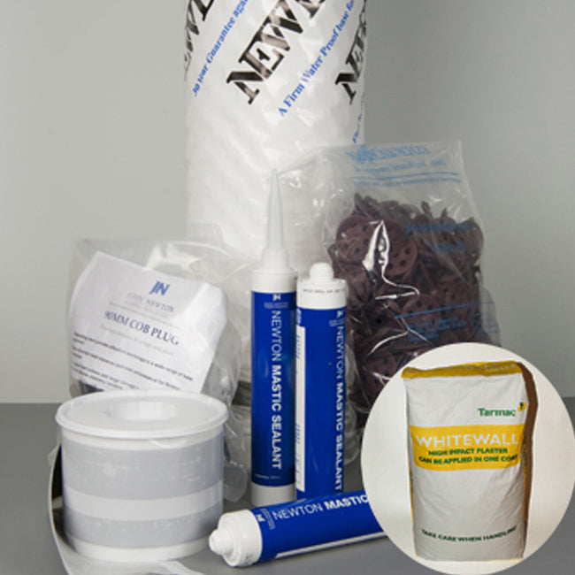 40m² Large Meshed Damp Proofing Pack With Tarmac Whitewall Plaster